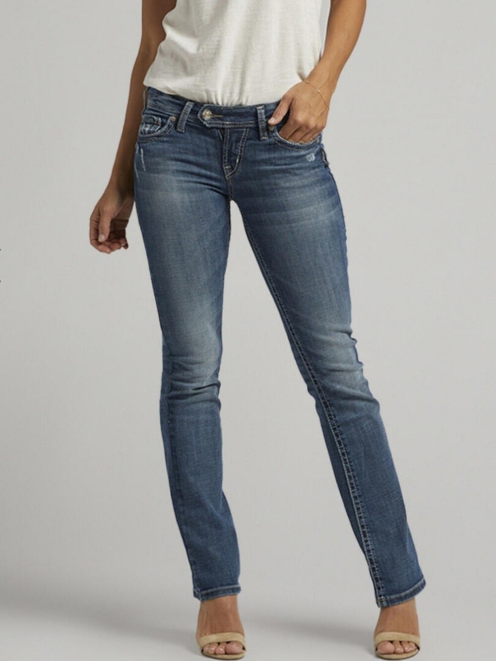 Tuesday Slim Boot Cut Silver Jeans